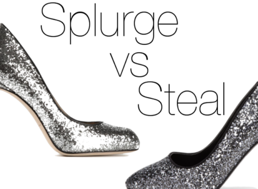Splurge vs Steal Glitter Heels