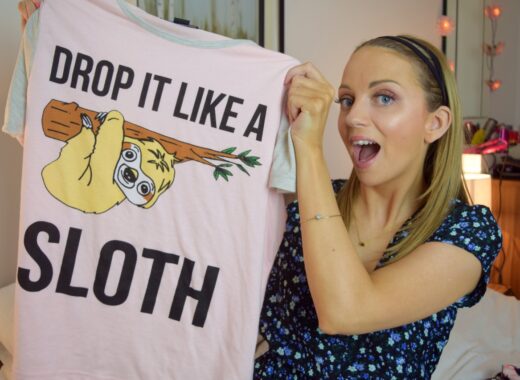 Drop it like a sloth mink pink pyjamas
