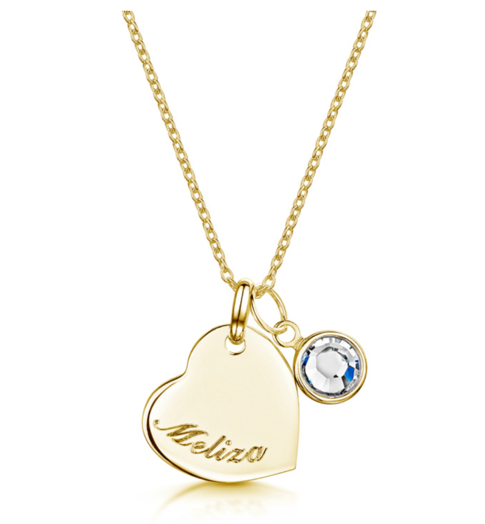 Swarovski Birthstone Heart Necklace Engravers Guild